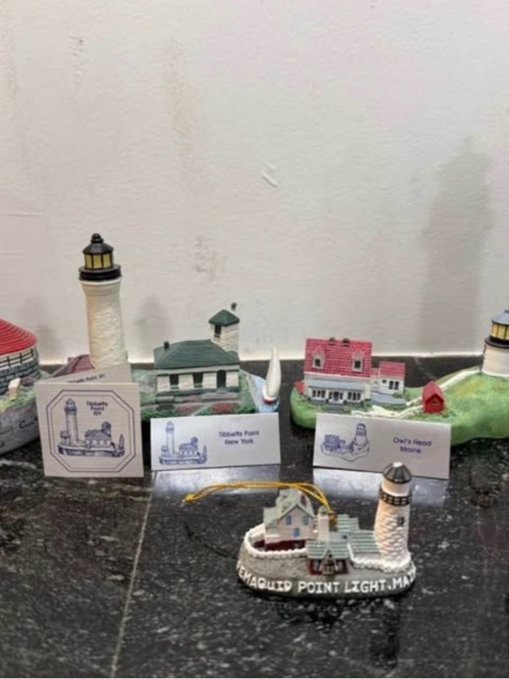 Lot of 4 Lighthouses - Spoontiques With Bonus Ornament (unbranded)